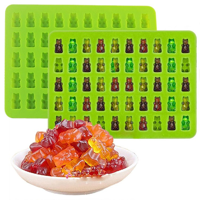 2 PCS 50 Holes Small Bear Chocolate Tray Silicone Mold Cookie Mold Candy Mold, Random Color Delivery, Size: 19*13.7*1cm - DealBuddy