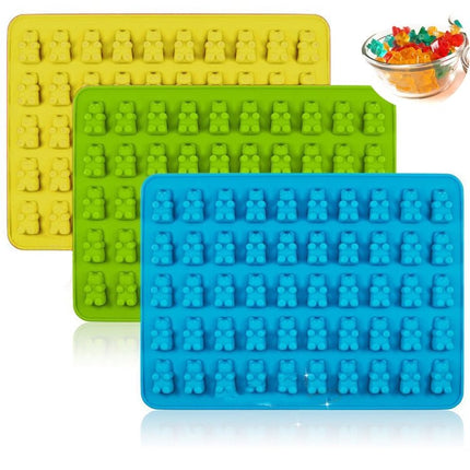 2 PCS 50 Holes Small Bear Chocolate Tray Silicone Mold Cookie Mold Candy Mold, Random Color Delivery, Size: 19*13.7*1cm - DealBuddy