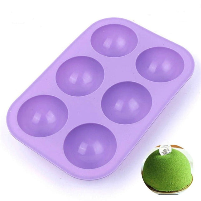 2 PCS 6 Even Small Semi - Circular Silicone Cake Mold Jelly Scented Candle Plaster Mold - DealBuddy