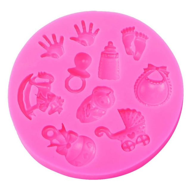 2 PCS Baby Hand Foot Shape DIY Mold Fondant Silicone Cake Chocolate Mold Baking Tool - DealBuddy