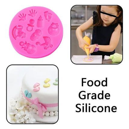 2 PCS Baby Hand Foot Shape DIY Mold Fondant Silicone Cake Chocolate Mold Baking Tool - DealBuddy