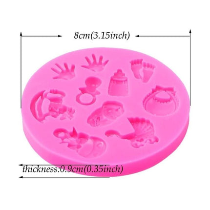 2 PCS Baby Hand Foot Shape DIY Mold Fondant Silicone Cake Chocolate Mold Baking Tool - DealBuddy