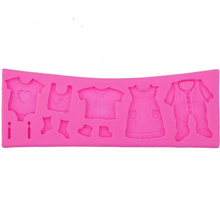 2 PCS Baking Mold Baby Shoes Fondant Cake Mold Kid Clothes Silicone DIY Chocolate West Point Mold - DealBuddy