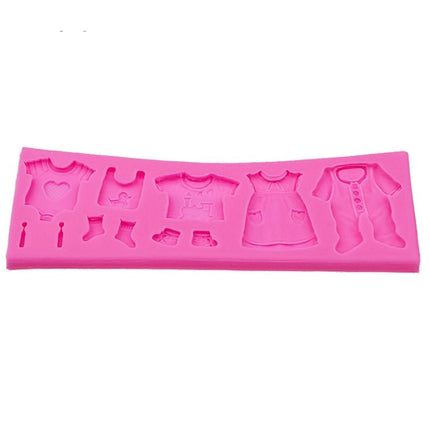 2 PCS Baking Mold Baby Shoes Fondant Cake Mold Kid Clothes Silicone DIY Chocolate West Point Mold - DealBuddy