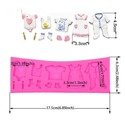 2 PCS Baking Mold Baby Shoes Fondant Cake Mold Kid Clothes Silicone DIY Chocolate West Point Mold - DealBuddy