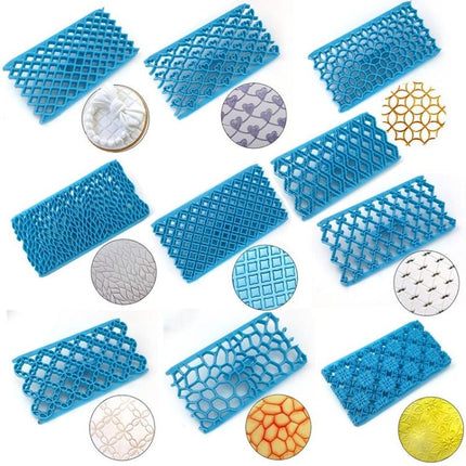 2 PCS Cake Fondant Tool Heart Shaped Diamond Texture Plaid Overpass Quyi Seal Printing Mould - DealBuddy
