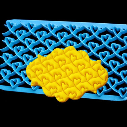 2 PCS Cake Fondant Tool Heart Shaped Diamond Texture Plaid Overpass Quyi Seal Printing Mould - DealBuddy