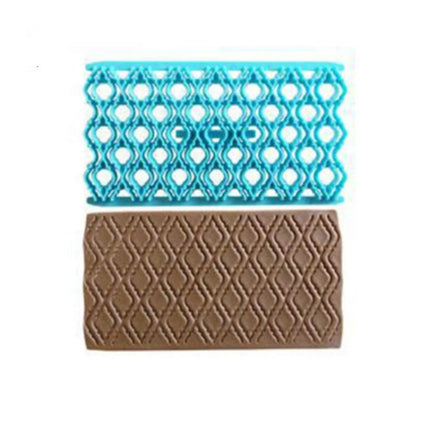 2 PCS Cake Fondant Tool Heart Shaped Diamond Texture Plaid Overpass Quyi Seal Printing Mould - DealBuddy