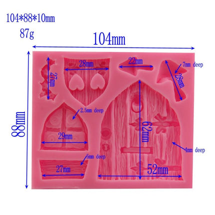 2 PCS Cartoon House Wooden Window Shape Silicone Candy Mold Fairy Tale Cake Decorating Tool - DealBuddy