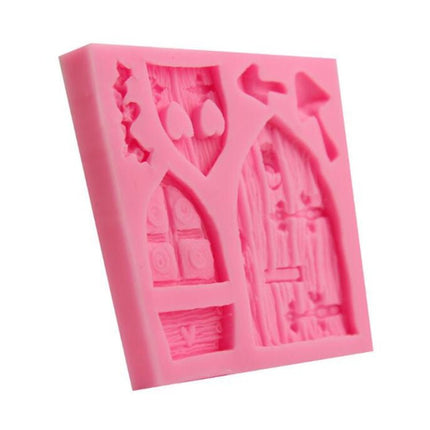 2 PCS Cartoon House Wooden Window Shape Silicone Candy Mold Fairy Tale Cake Decorating Tool - DealBuddy