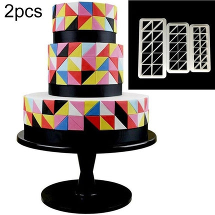 2 PCS Chocolate Cake Geometric Puzzle Embossed Strip Foundation Shape Graphic Biscuit Mold Stamping Tool - DealBuddy