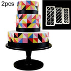 2 PCS Chocolate Cake Geometric Puzzle Embossed Strip Foundation Shape Graphic Biscuit Mold Stamping Tool - DealBuddy