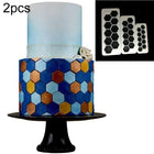 2 PCS Chocolate Cake Geometric Puzzle Embossed Strip Foundation Shape Graphic Biscuit Mold Stamping Tool - DealBuddy