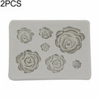 2 PCS DIY Handmade Soap Chocolate Fondant Baking Mold 3D Rose Flower Cake Decoration Silicone Mold - DealBuddy