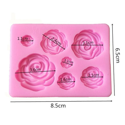 2 PCS DIY Handmade Soap Chocolate Fondant Baking Mold 3D Rose Flower Cake Decoration Silicone Mold - DealBuddy