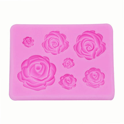 2 PCS DIY Handmade Soap Chocolate Fondant Baking Mold 3D Rose Flower Cake Decoration Silicone Mold - DealBuddy