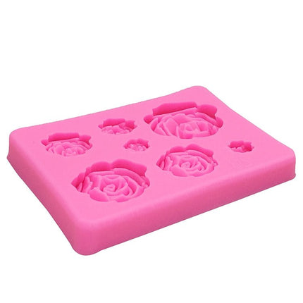 2 PCS DIY Handmade Soap Chocolate Fondant Baking Mold 3D Rose Flower Cake Decoration Silicone Mold - DealBuddy