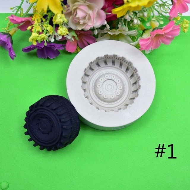 2 PCS DIY Tires Shape Sugar Craft Cake Silicone Mold Fondant Baking Decorating Tools Random Color Delivery - DealBuddy
