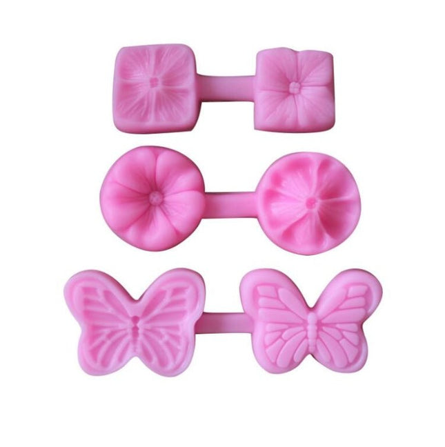 2 PCS Flower Texture Silicone Mould Petal Grain Road Four - Leaf Clover Two - Piece Pressed Ultra - Light Clay Soft Clay Tool - DealBuddy