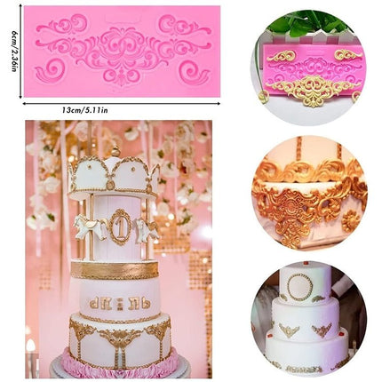 2 PCS Fondant Cake Silicone Mold Hollow Embossed Border Frame Retro Photo Frame Mould - DealBuddy