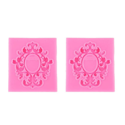 2 PCS Fondant Cake Silicone Mold Hollow Embossed Border Frame Retro Photo Frame Mould - DealBuddy
