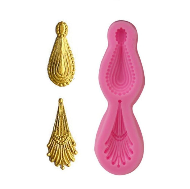 2 PCS Gemstone Pendant Silicone Mold Fondant Chocolate Mold DIY Baking Cake Decorating Edge Tool - DealBuddy