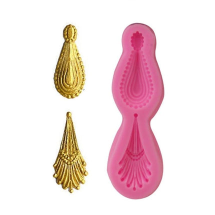 2 PCS Gemstone Pendant Silicone Mold Fondant Chocolate Mold DIY Baking Cake Decorating Edge Tool - DealBuddy