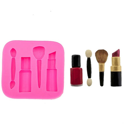 2 PCS Lipstick Eyebrow Pencil Makeup Tool Shape Silicone Fondant Cake Mold Chocolate Mold Clay Mold - DealBuddy