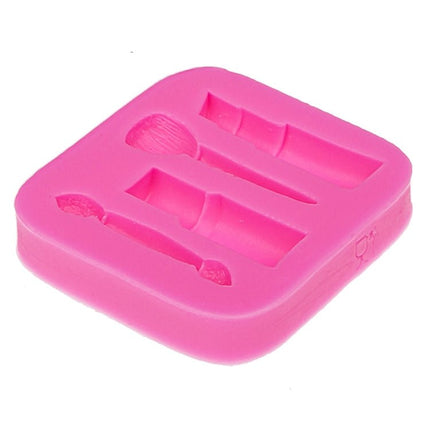 2 PCS Lipstick Eyebrow Pencil Makeup Tool Shape Silicone Fondant Cake Mold Chocolate Mold Clay Mold - DealBuddy