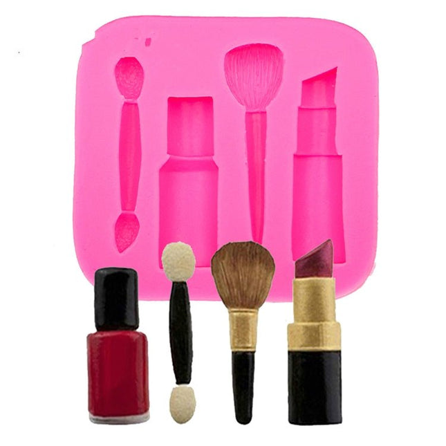 2 PCS Lipstick Eyebrow Pencil Makeup Tool Shape Silicone Fondant Cake Mold Chocolate Mold Clay Mold - DealBuddy