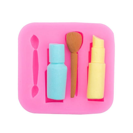 2 PCS Lipstick Eyebrow Pencil Makeup Tool Shape Silicone Fondant Cake Mold Chocolate Mold Clay Mold - DealBuddy