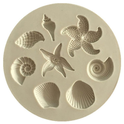 2 PCS Marine Element Mould Sea Star Conch Shell Model Silicone Cake Fondant Tool - DealBuddy
