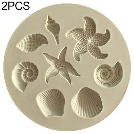 2 PCS Marine Element Mould Sea Star Conch Shell Model Silicone Cake Fondant Tool - DealBuddy