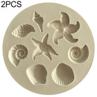 2 PCS Marine Element Mould Sea Star Conch Shell Model Silicone Cake Fondant Tool - DealBuddy