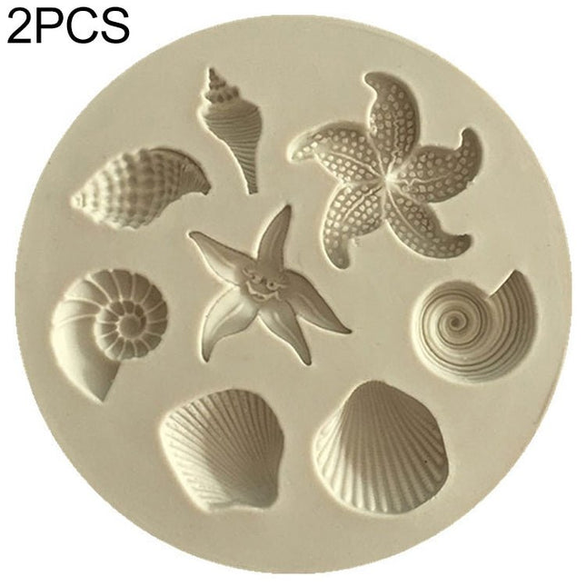 2 PCS Marine Element Mould Sea Star Conch Shell Model Silicone Cake Fondant Tool - DealBuddy