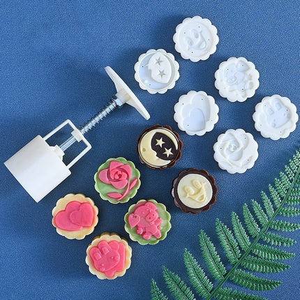 2 PCS Moon Festival Round Hand - Pressed Pastry Mold Baking Tools, Model: - DealBuddy