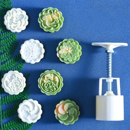 2 PCS Moon Festival Round Hand - Pressed Pastry Mold Baking Tools, Model: - DealBuddy