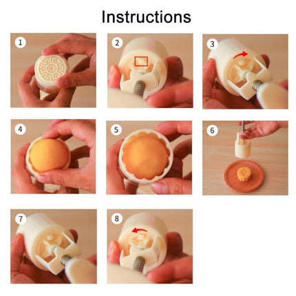 2 PCS Moon Festival Round Hand - Pressed Pastry Mold Baking Tools, Model: - DealBuddy