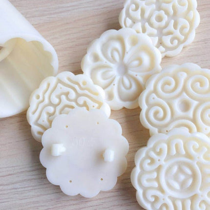 2 PCS Moon Festival Round Hand - Pressed Pastry Mold Baking Tools, Model: - DealBuddy