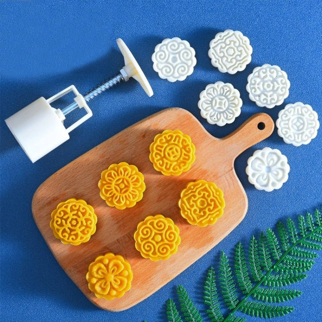 2 PCS Moon Festival Round Hand - Pressed Pastry Mold Baking Tools, Model: - DealBuddy