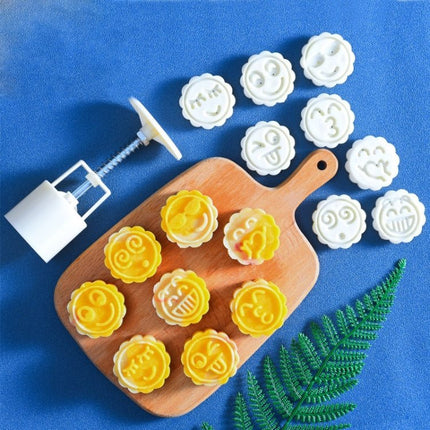 2 PCS Moon Festival Round Hand - Pressed Pastry Mold Baking Tools, Model: - DealBuddy