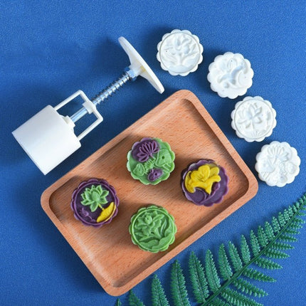2 PCS Moon Festival Round Hand - Pressed Pastry Mold Baking Tools, Model: - DealBuddy