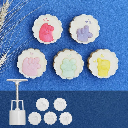 2 PCS Moon Festival Round Hand - Pressed Pastry Mold Baking Tools, Model: - DealBuddy