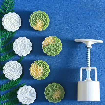 2 PCS Moon Festival Round Hand - Pressed Pastry Mold Baking Tools, Model: - DealBuddy