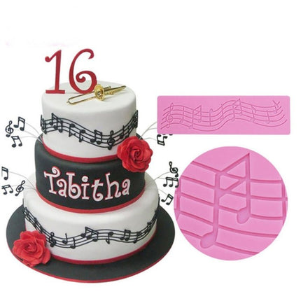 2 PCS Note Cake Decoration Silicone Mould Fondant Cake Tool Baking DIY Mould - DealBuddy