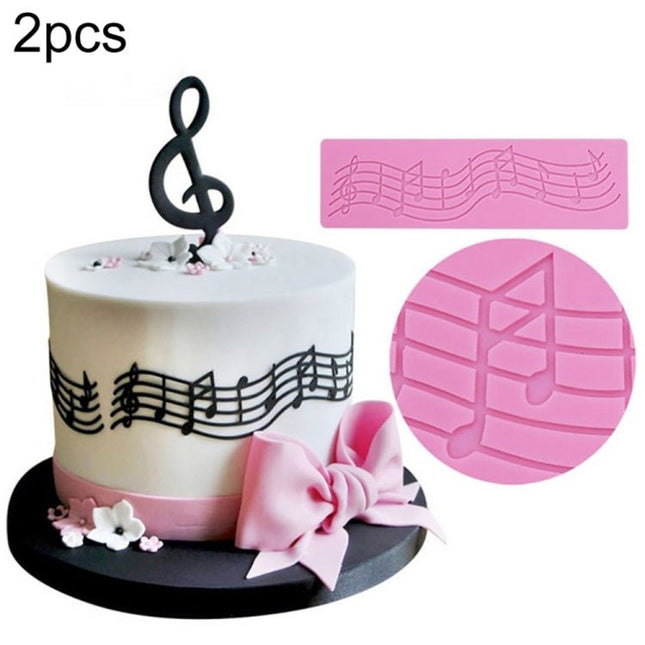 2 PCS Note Cake Decoration Silicone Mould Fondant Cake Tool Baking DIY Mould - DealBuddy