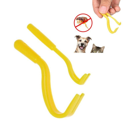 2 PCS Pet Catcher Flea Clipper Animal Deworming Pull Hard Tick Extractor Cats and Dogs Lice Scavenging Flea Hook, 2 PCS Green, 2 PCS Yellow, 2 PCS Blue - DealBuddy
