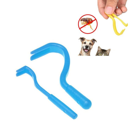 2 PCS Pet Catcher Flea Clipper Animal Deworming Pull Hard Tick Extractor Cats and Dogs Lice Scavenging Flea Hook, 2 PCS Green, 2 PCS Yellow, 2 PCS Blue - DealBuddy