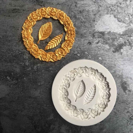 2 PCS Rose Garland Rose Leaf Silicone Fondant Mold Cake Edging Decoration Tool Baking Glue Mold - DealBuddy