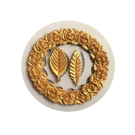 2 PCS Rose Garland Rose Leaf Silicone Fondant Mold Cake Edging Decoration Tool Baking Glue Mold - DealBuddy